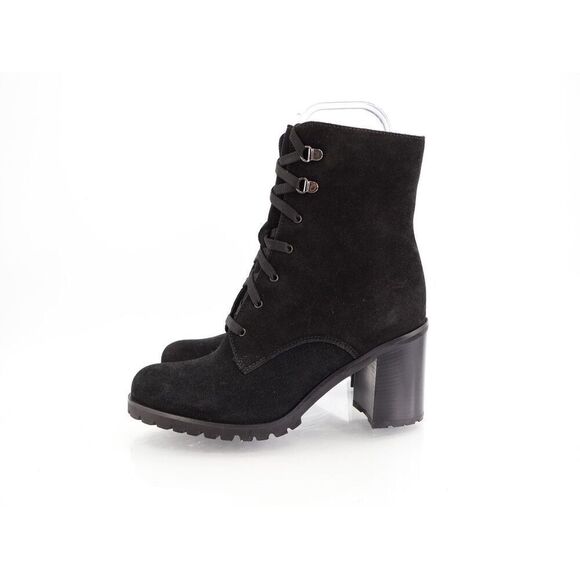 La Canadienne Parkera Waterproof Lug Boot Womens 8.5 Black Suede Lace Up Bootie - Picture 4 of 11